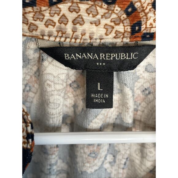 Banana Republic Women's Boho Paisley Corduroy Mini Dress Sz L 70s Peasant Flowy - Picture 8 of 15